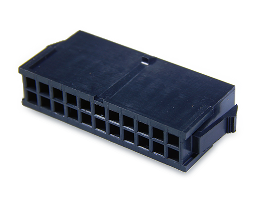 TE Connectivity 2-794615-2 black rectangular connector housing with two rows of cavities